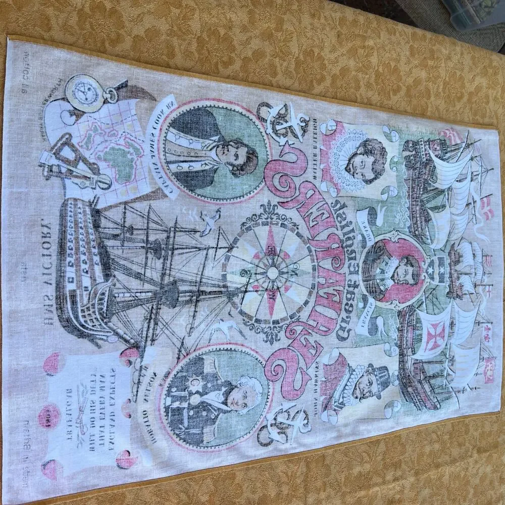 Great English Seafarers Cotton: Made in England Kitchen Towel